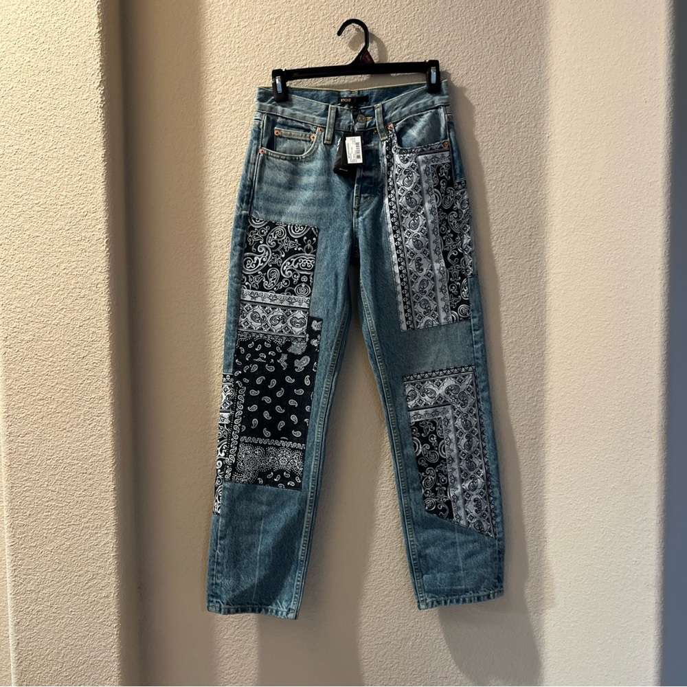 NWT  Maje  Blue Patchwork Jeans
